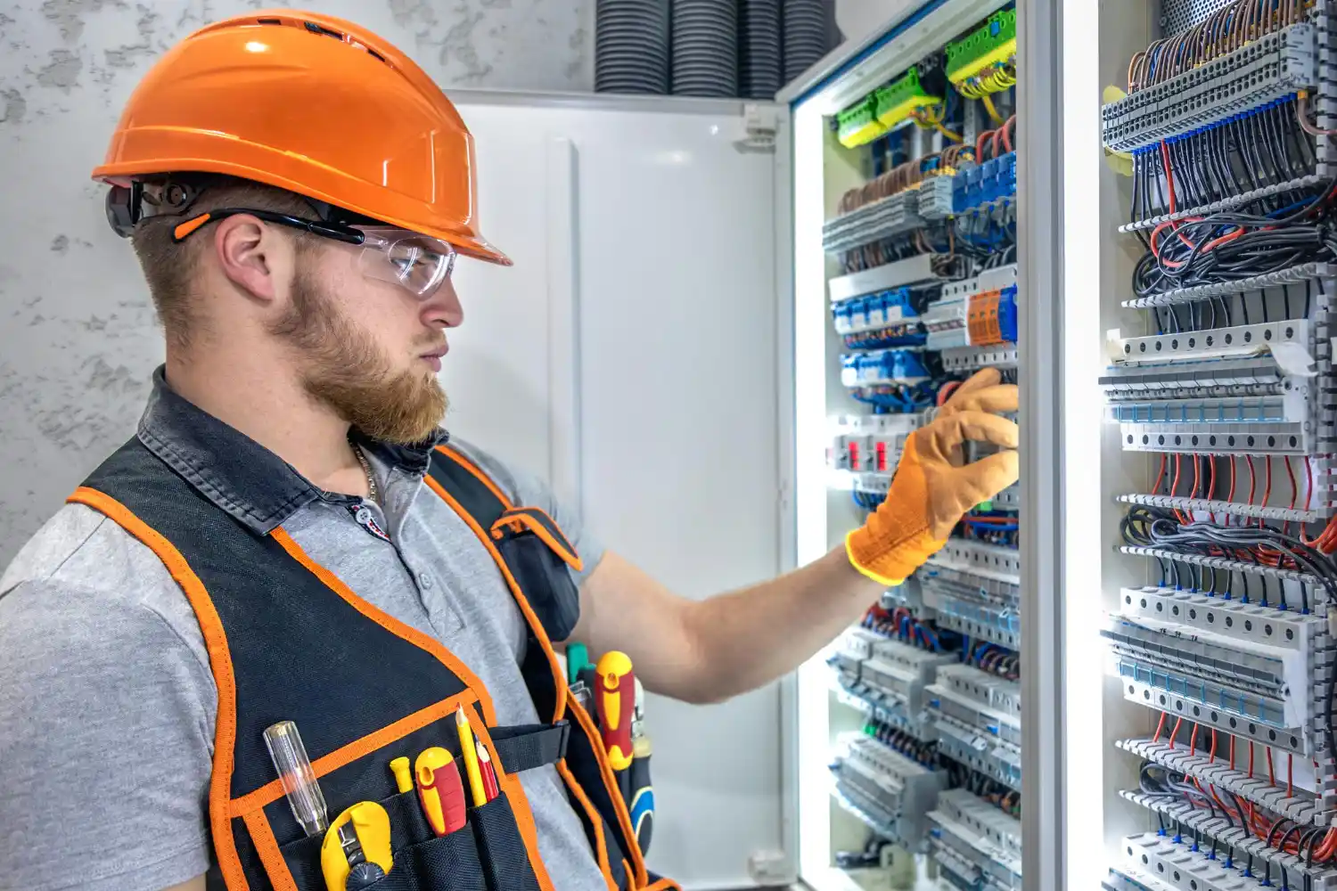 NICEIC approved electrician inspecting electrical system